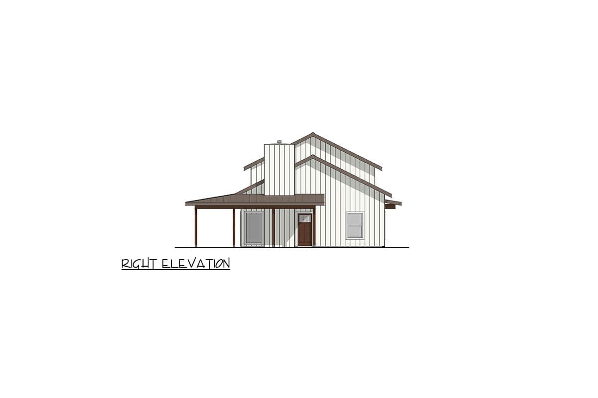 Plan 405107FDC: Three Bedroom Modern Barndominium House Plan with Expansive Wrap Around Porch - Image #5 - Barndominium, Modern Farmhouse