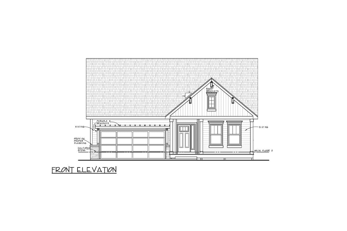 Plan 42730DB: Craftsman House Plan with 2 Beds and Main Level Living - Image #4 - Craftsman, Traditional