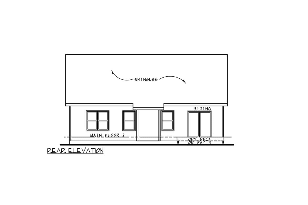 Plan 42730DB: Craftsman House Plan with 2 Beds and Main Level Living - Image #3 - Craftsman, Traditional