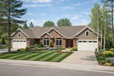 Spacious Traditional Ranch Duplex House Plan with 4 Bedrooms and 4-Car Garage