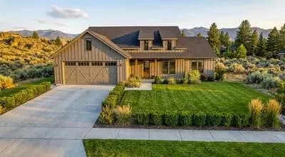 Three Bedroom Modern Farmhouse House Plan with Vaulted Living Room