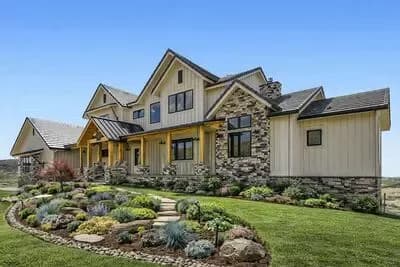 Expansive Six Bedroom Mountain Farmhouse House Plan with Four Car Garage