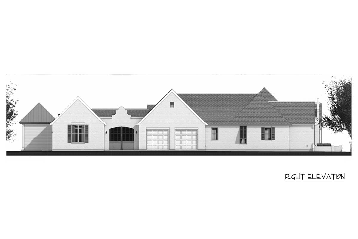 Plan 185027PHD: Single Story Modern French Country Home Plan with 4 Bedrooms and Private Pool Cabana - Image #5 - Acadian, French Country, Louisiana-Style, Ranch, Southern, Southwest