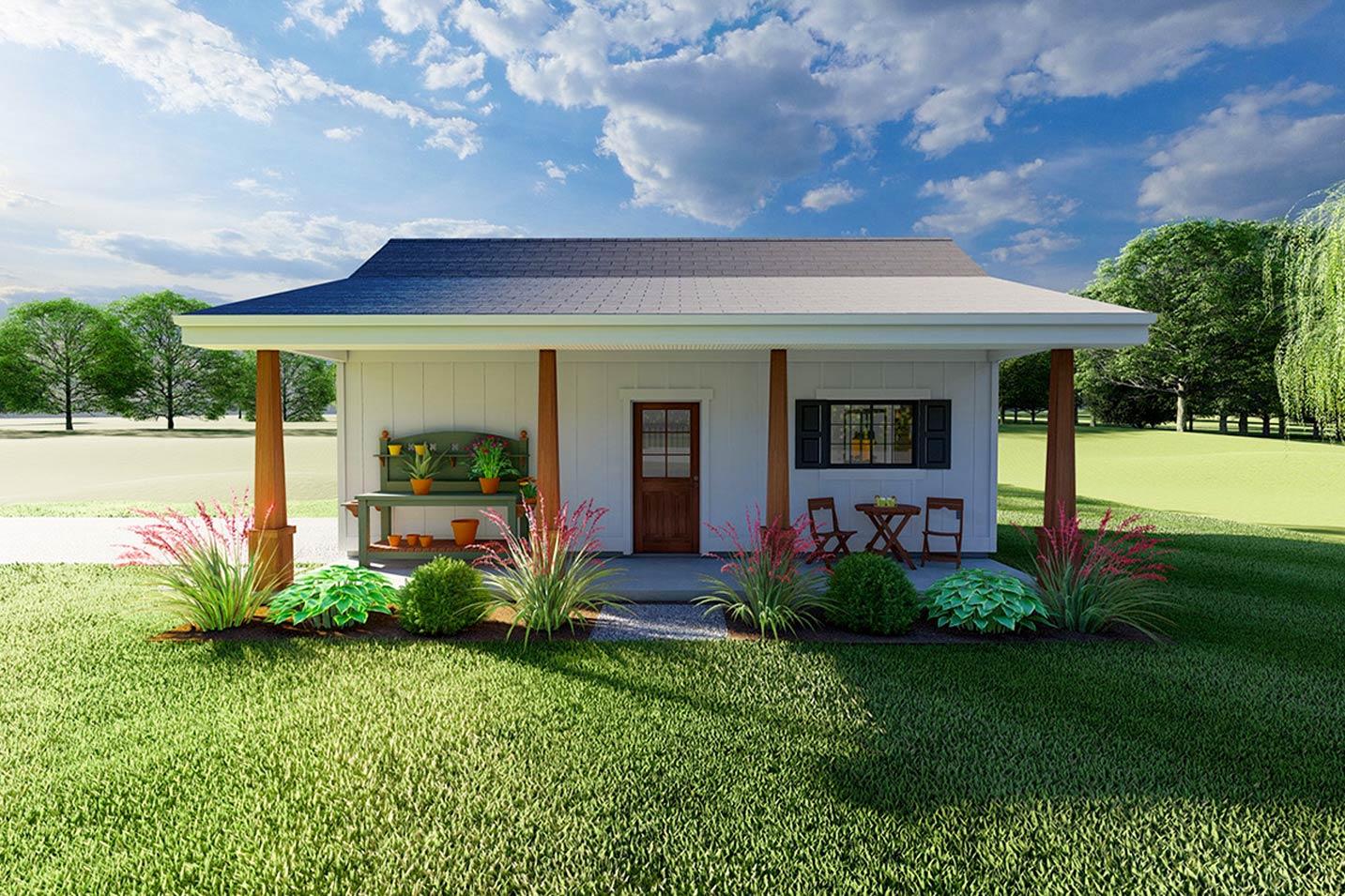 Plan 67849MG: Modern Farmhouse Detached Garage House Plan with Covered Porch - Image #4 - Country, Craftsman, Modern Farmhouse