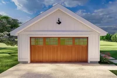 Craftsman Modern Farmhouse Garage Plan with Two Bays