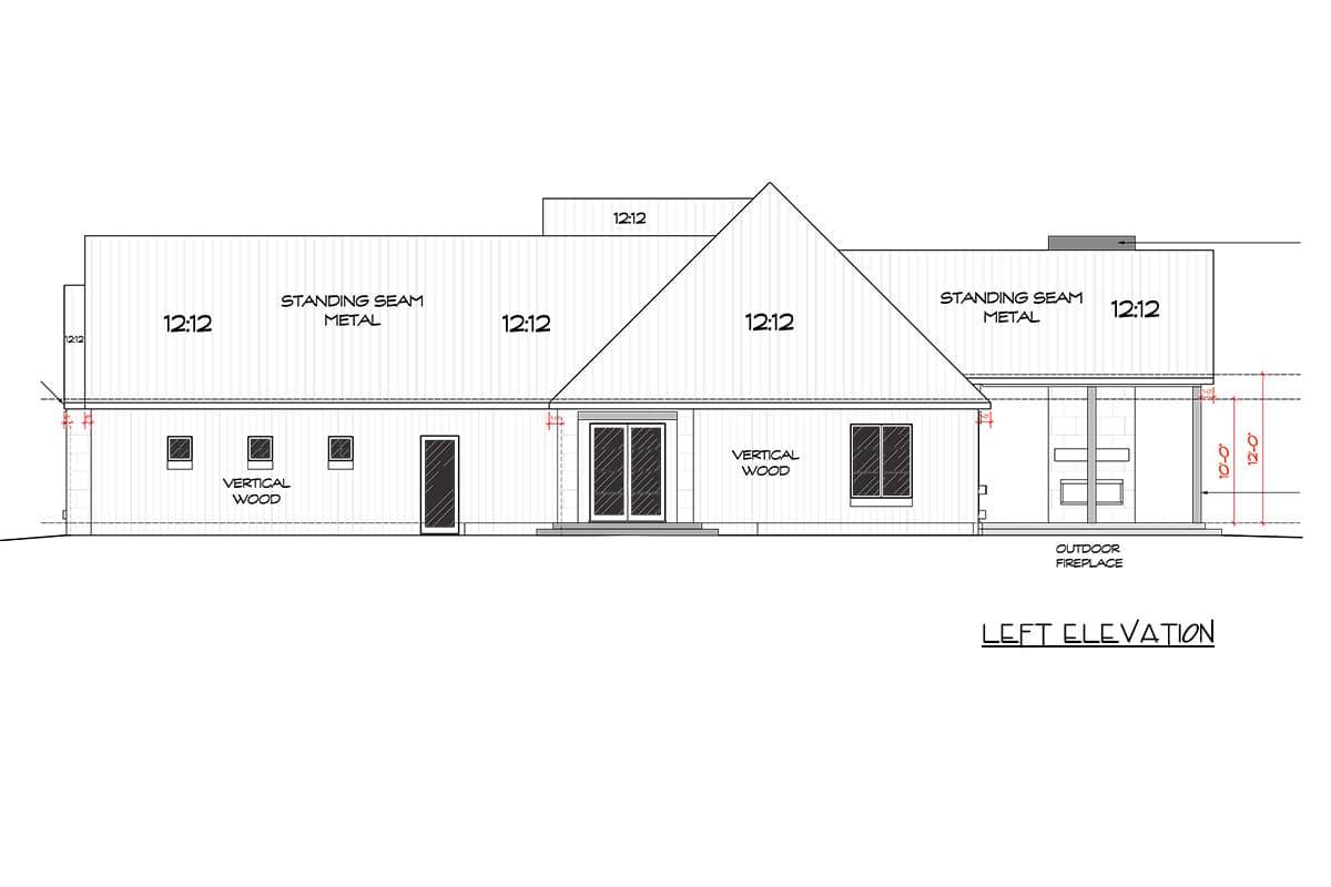 Plan 820014WSF: Coastal Contemporary 4 Bedroom House Plan with Vaulted Great Room - Image #11 - Coastal Contemporary, Contemporary, Farmhouse, Transitional