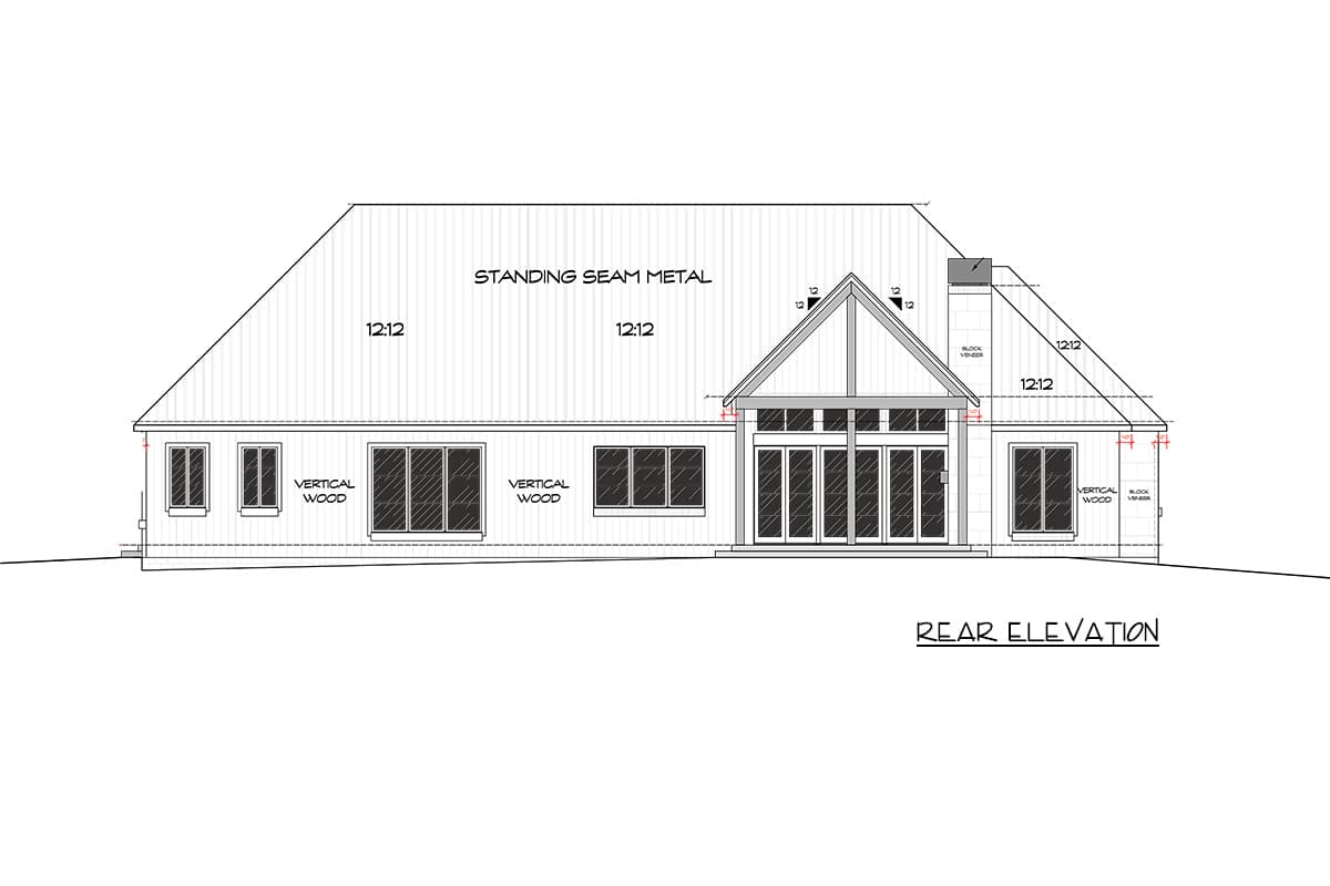 Plan 820014WSF: Coastal Contemporary 4 Bedroom House Plan with Vaulted Great Room - Image #12 - Coastal Contemporary, Contemporary, Farmhouse, Transitional