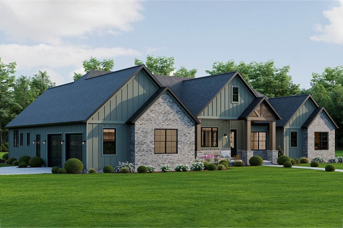 Plan 911066JVD: Modern New American House Plan with 2 or 3 Beds and Grand Outdoor Spaces - Image #15 - Country, Craftsman, New American, Ranch, Transitional