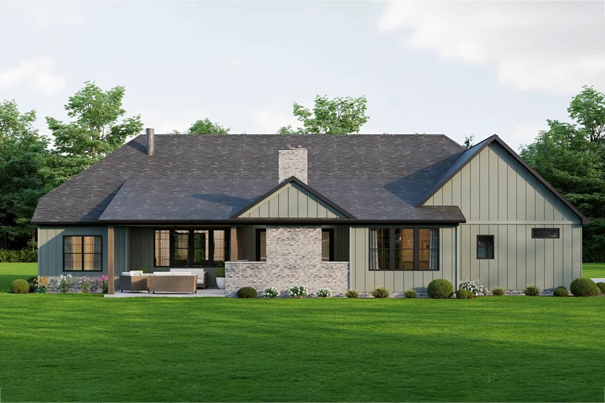 Plan 911066JVD: Modern New American House Plan with 2 or 3 Beds and Grand Outdoor Spaces - Image #7 - Country, Craftsman, New American, Ranch, Transitional