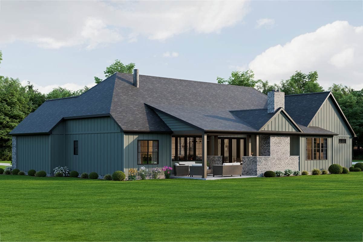 Plan 911066JVD: Modern New American House Plan with 2 or 3 Beds and Grand Outdoor Spaces - Image #8 - Country, Craftsman, New American, Ranch, Transitional