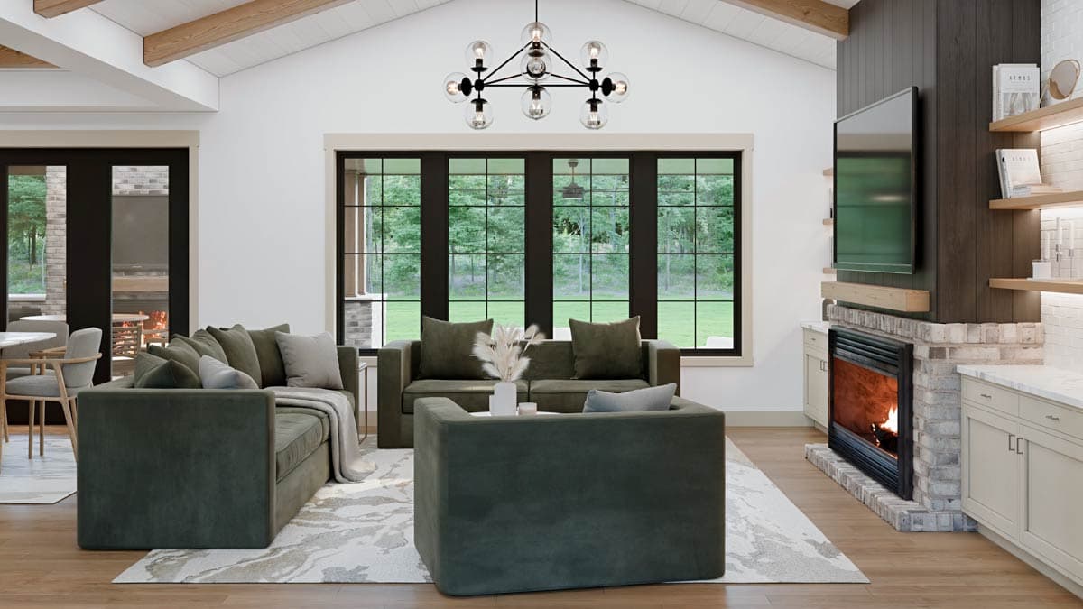 Plan 911066JVD: Modern New American House Plan with 2 or 3 Beds and Grand Outdoor Spaces - Image #10 - Country, Craftsman, New American, Ranch, Transitional