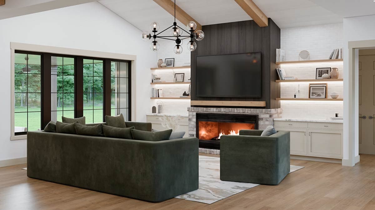 Plan 911066JVD: Modern New American House Plan with 2 or 3 Beds and Grand Outdoor Spaces - Image #11 - Country, Craftsman, New American, Ranch, Transitional