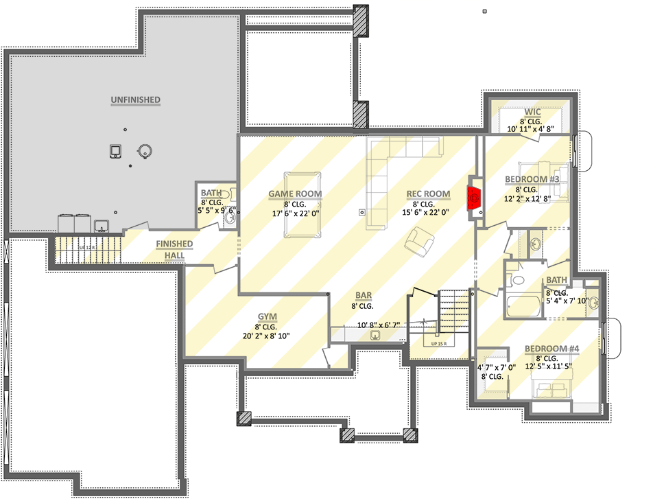 Plan 911066JVD: Modern New American House Plan with 2 or 3 Beds and Grand Outdoor Spaces - Floor Plan - Optionally Finished Lower Level - Country, Craftsman, New American, Ranch, Transitional