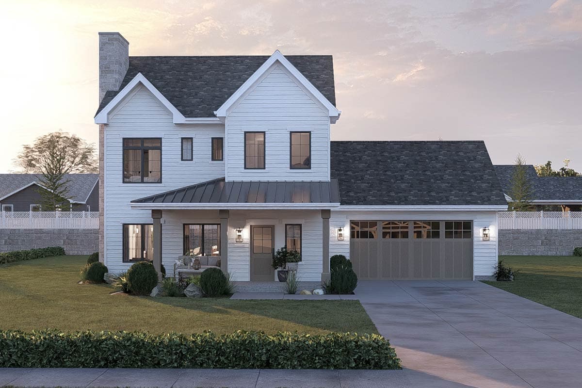 Plan 623609DJ: Farmhouse House Plan with 3 Bedrooms and Attached 2-Car Garage - Image #8 - Country, Farmhouse