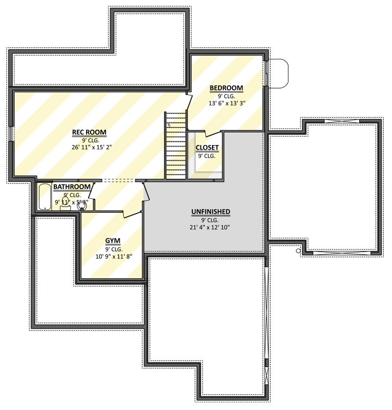 Plan 911067JVD: Craftsman Farmhouse Plan with 4 Bedrooms and 3-Car Garage - Floor Plan - Optional Finished Basement Level - Craftsman, Farmhouse, Modern Farmhouse, Southern, Traditional