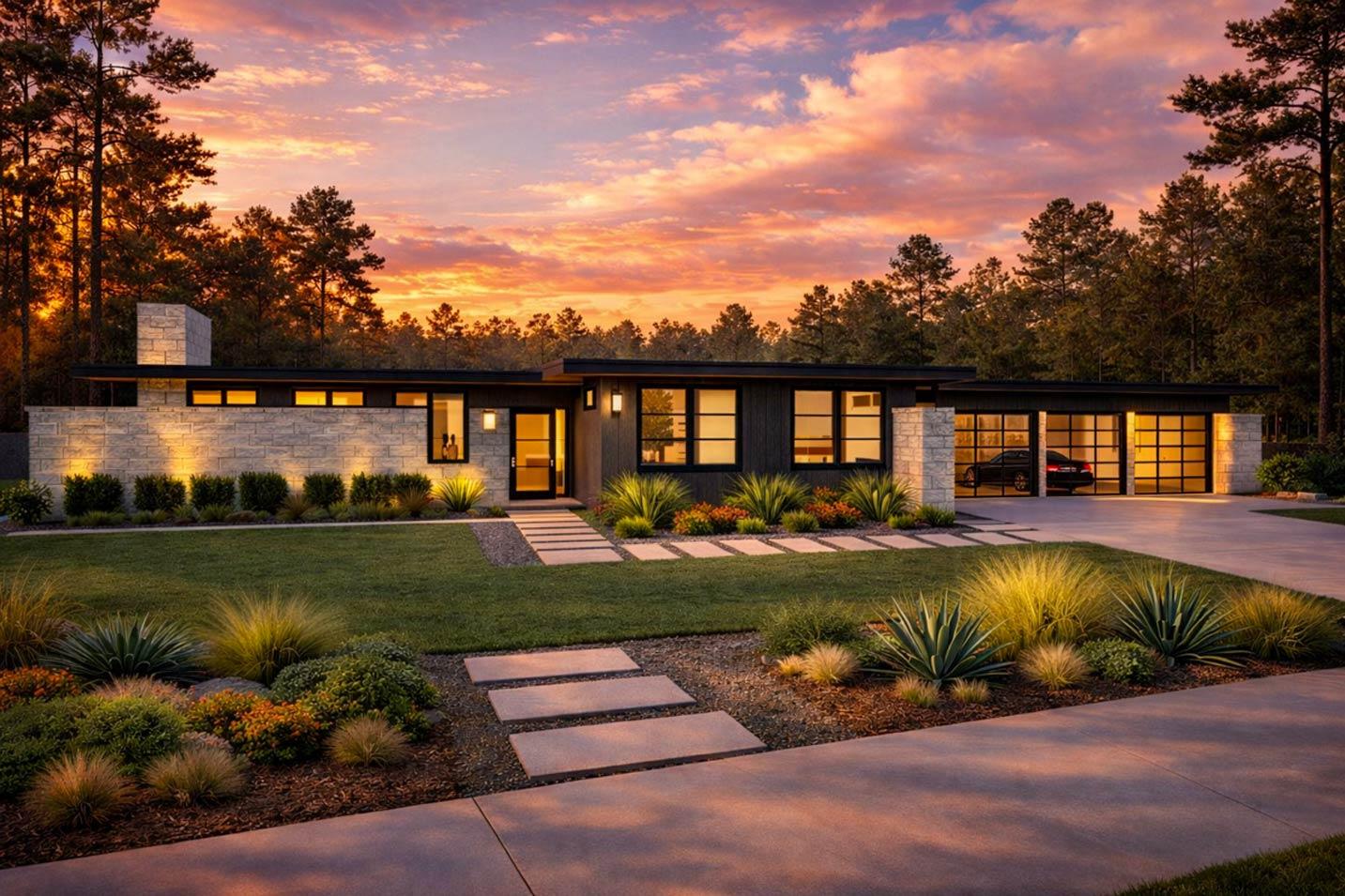 Plan 150016HRP: Contemporary 3-Bedroom House Plan with 2512 Sq Ft and Wrap-Around Porch - Image #7 - Contemporary, Mid Century Modern