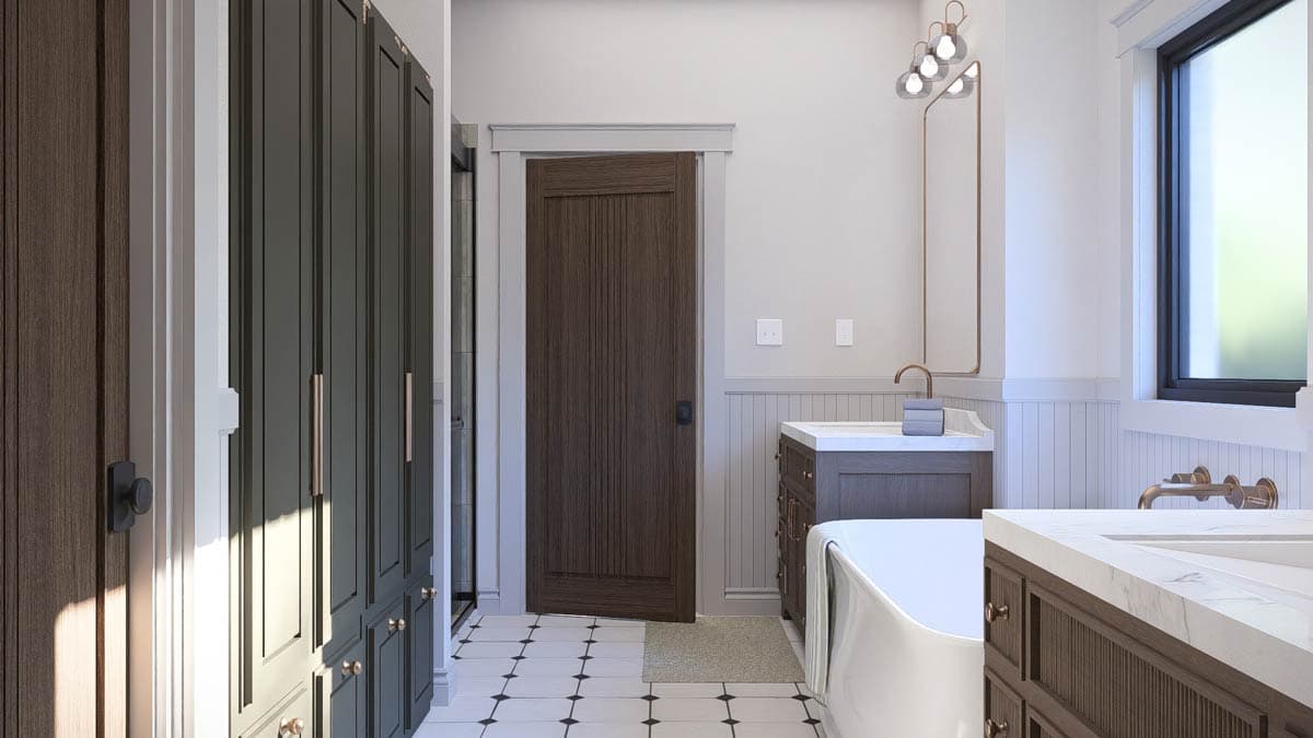 Plan 623611DJ: Charming European Cottage House Plan with 3 Bedrooms and 2-Car Garage - Image #18 - Cottage, European, Tudor