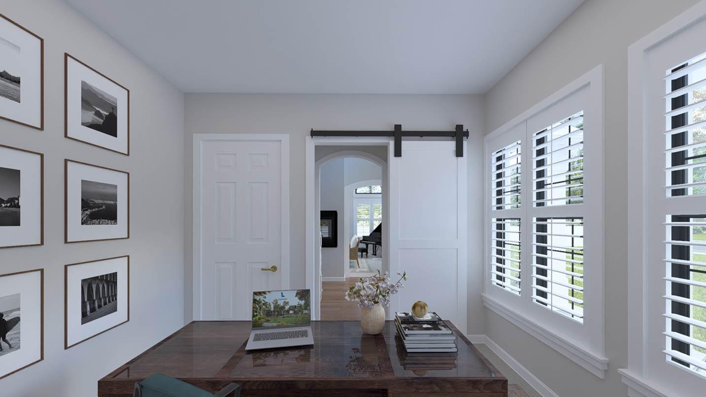 Plan 61735UT: 3 Bedroom Modern Transitional House Plan with Four Car Garage - Image #9 - European, Transitional