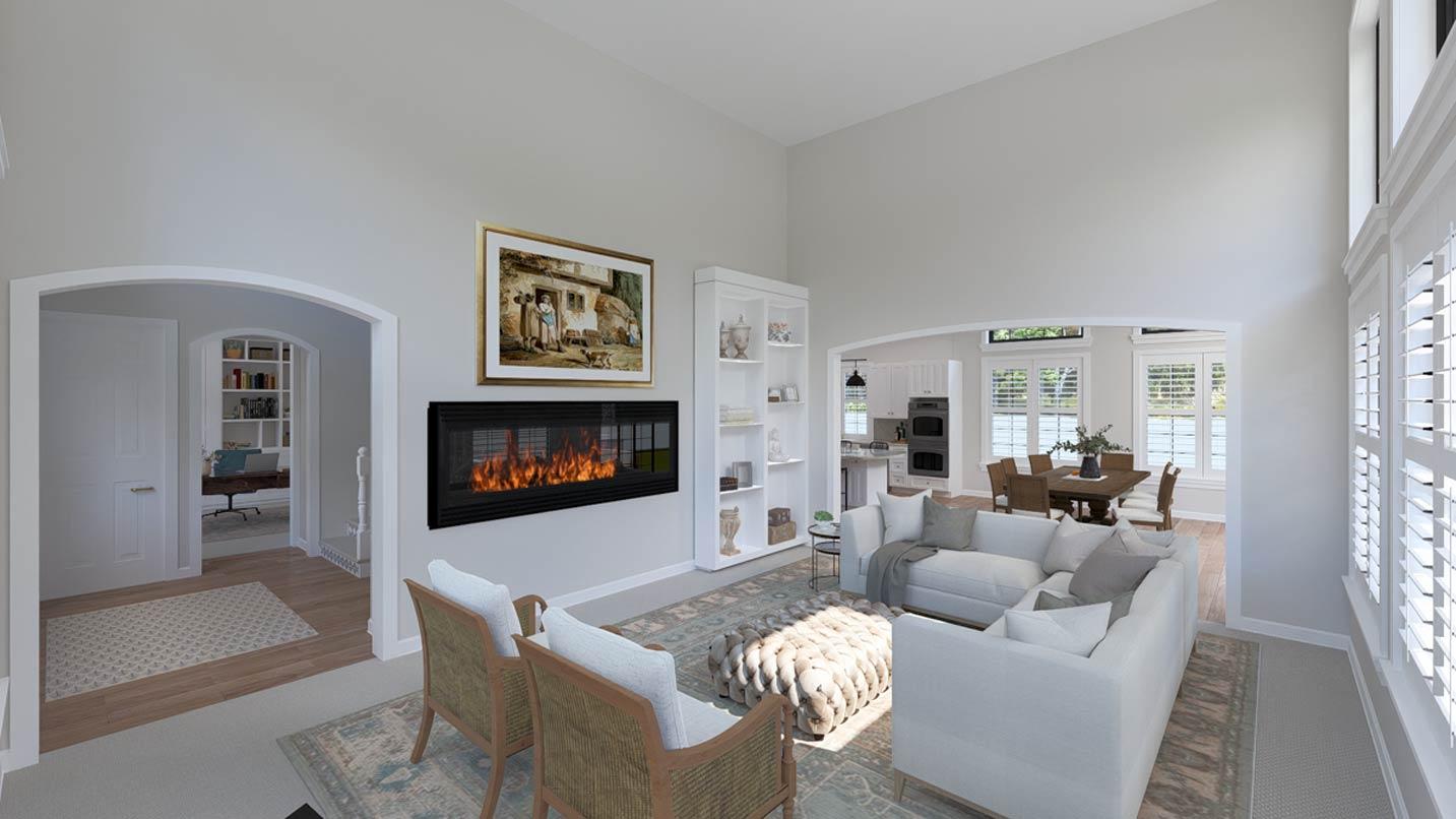 Plan 61735UT: 3 Bedroom Modern Transitional House Plan with Four Car Garage - Image #13 - European, Transitional