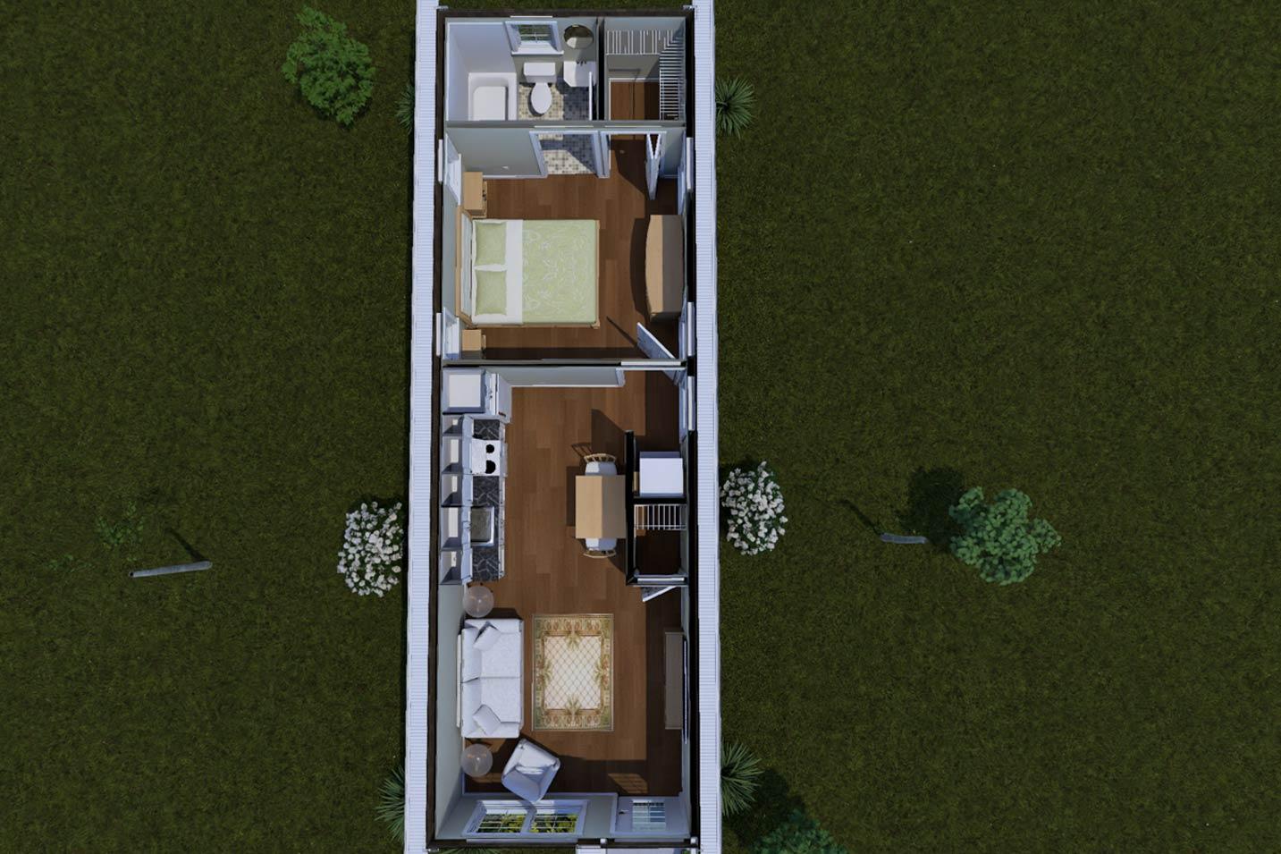 Plan 52530WM:  One Bedroom Cottage House Plan with Efficient Single Level Layout - Image #9 - Cottage, Ranch