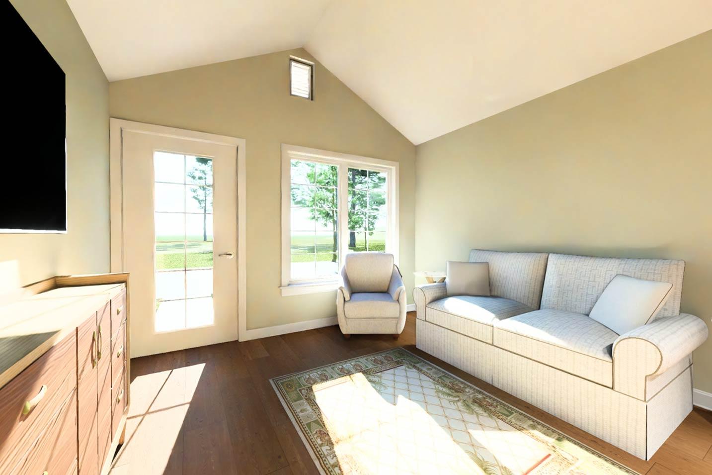 Plan 52530WM:  One Bedroom Cottage House Plan with Efficient Single Level Layout - Image #11 - Cottage, Ranch