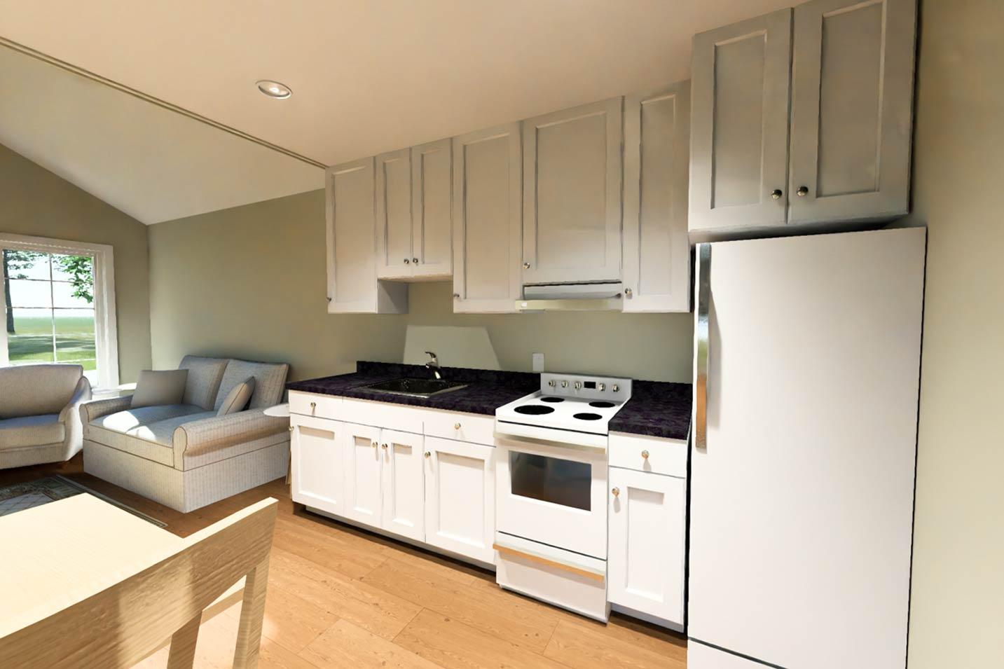 Plan 52530WM:  One Bedroom Cottage House Plan with Efficient Single Level Layout - Image #14 - Cottage, Ranch