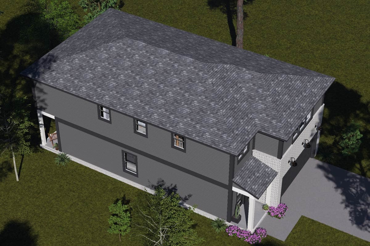 Plan 52534WM: Modern 4 Bedroom House Plan with Upstairs Master Suite and Loft - Image #18 - Modern