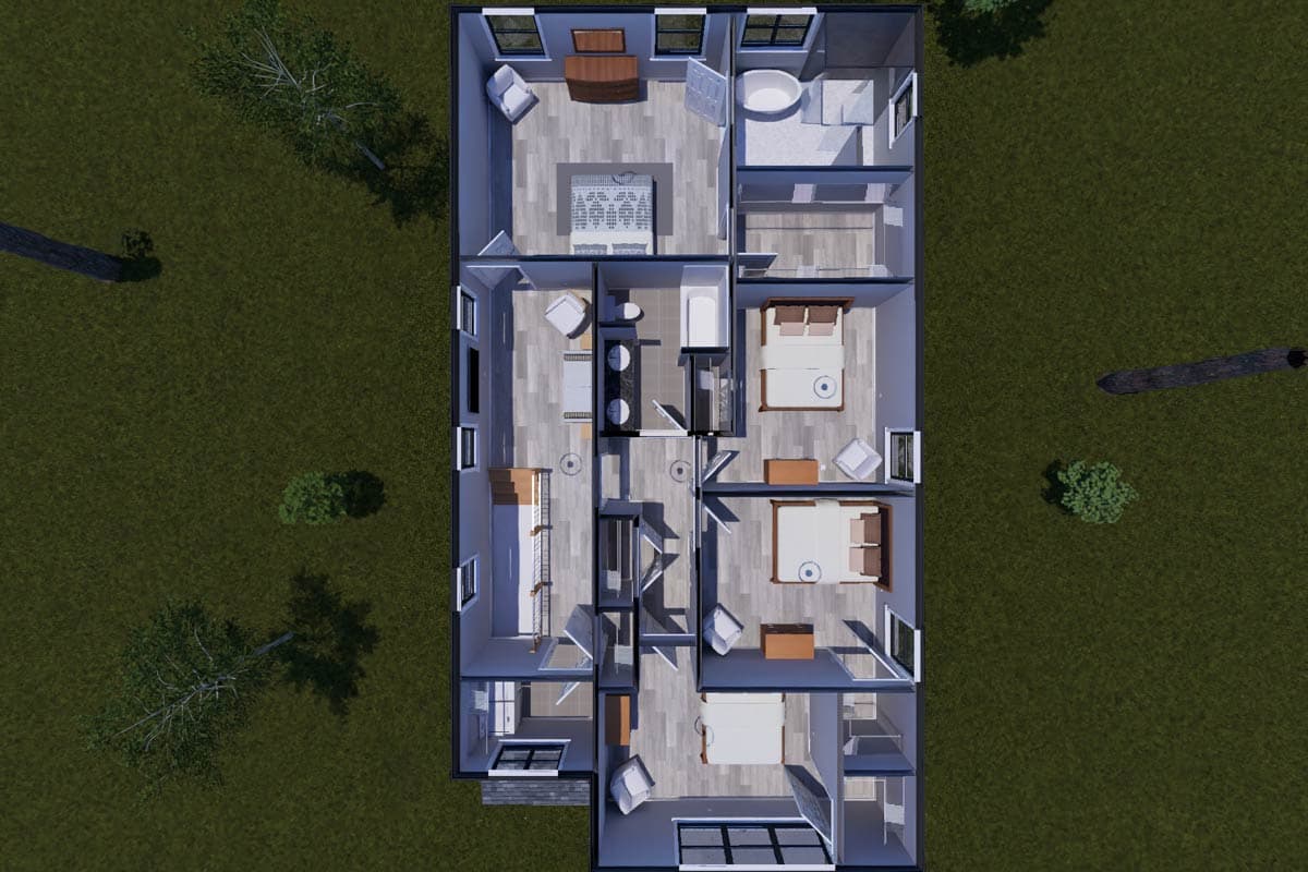 Plan 52534WM: Modern 4 Bedroom House Plan with Upstairs Master Suite and Loft - Image #20 - Modern