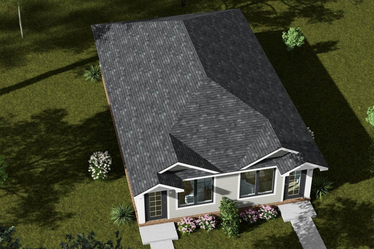 Plan 52535WM: Cottage Ranch Duplex House Plan with Two 1 Bed Units - Image #8 - Cottage, Ranch, Traditional