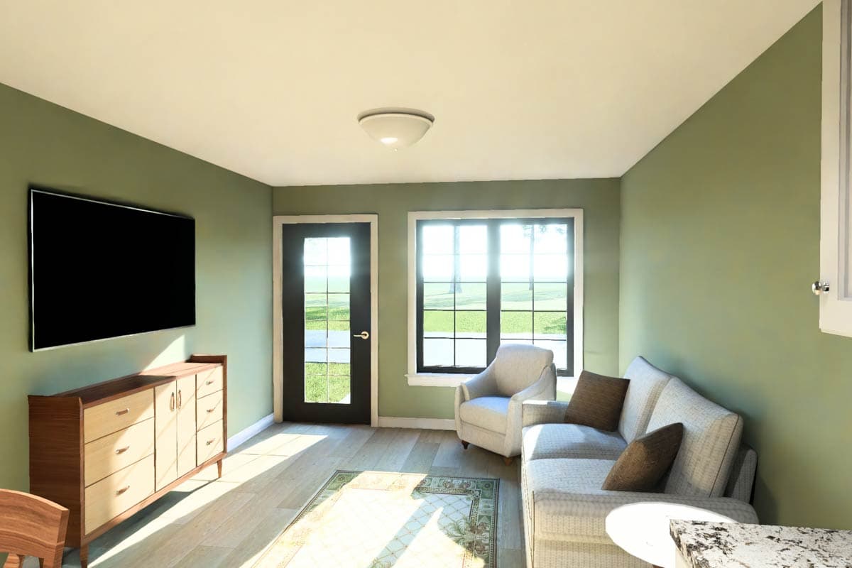 Plan 52535WM: Cottage Ranch Duplex House Plan with Two 1 Bed Units - Image #11 - Cottage, Ranch, Traditional