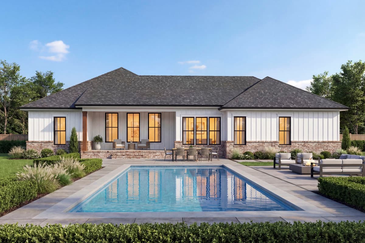 Plan 52033HZ: New American Ranch House Plan with Flex Room and Three Bedrooms - Image #7 - Farmhouse, New American, Ranch