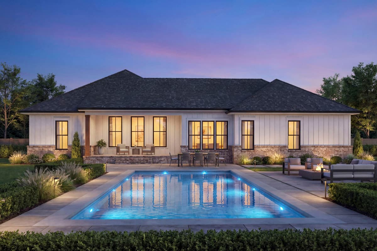 Plan 52033HZ: New American Ranch House Plan with Flex Room and Three Bedrooms - Image #9 - Farmhouse, New American, Ranch