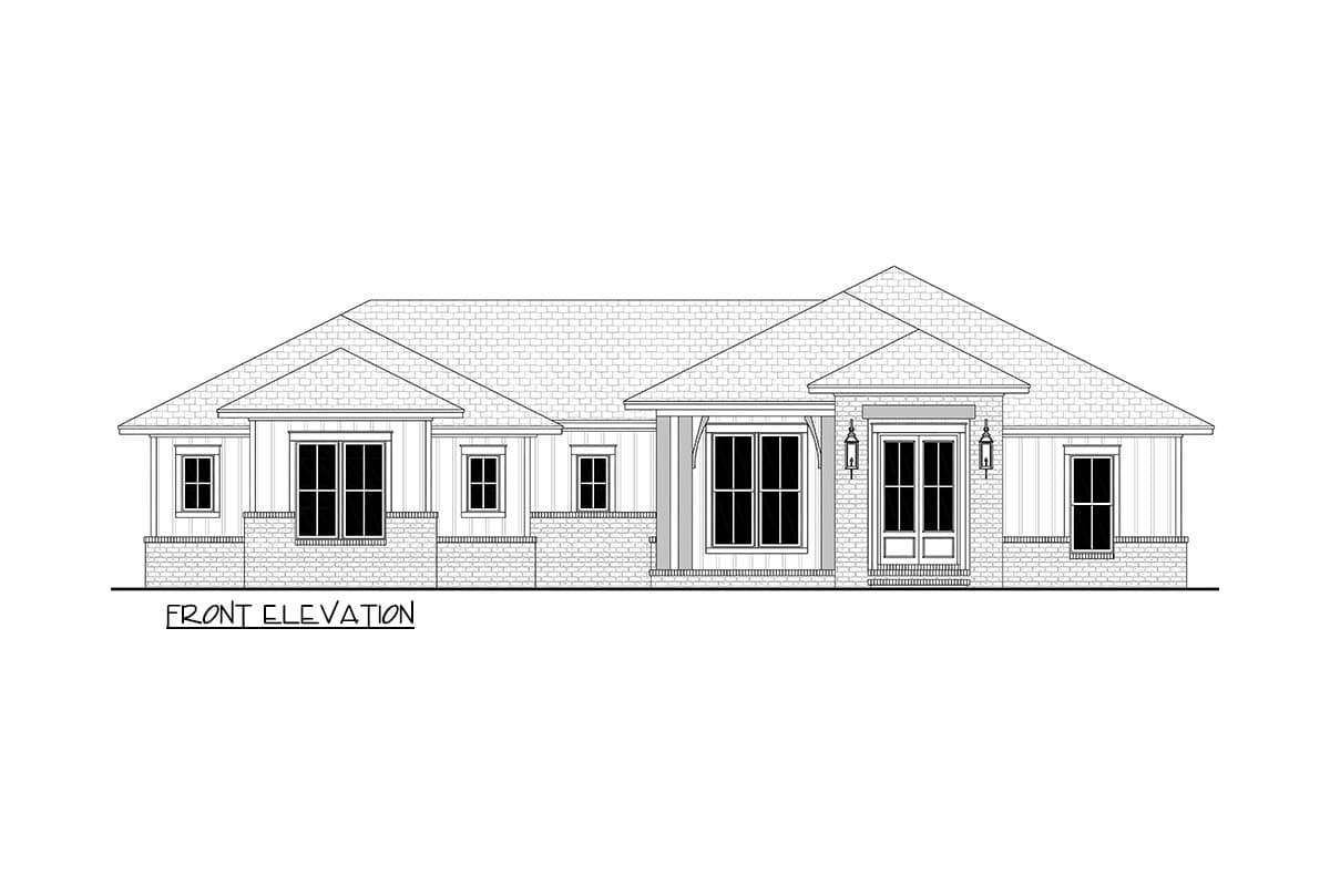 Plan 52033HZ: New American Ranch House Plan with Flex Room and Three Bedrooms - Image #11 - Farmhouse, New American, Ranch