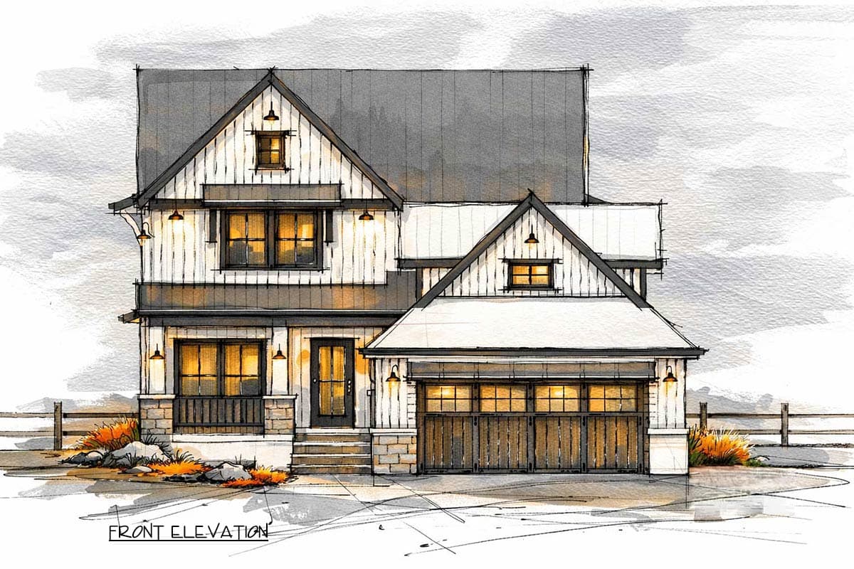 Plan 147061RML: Modern Farmhouse House Plan with 3 Bedrooms and Versatile Bonus Room - Image #11 - Modern Farmhouse, New American