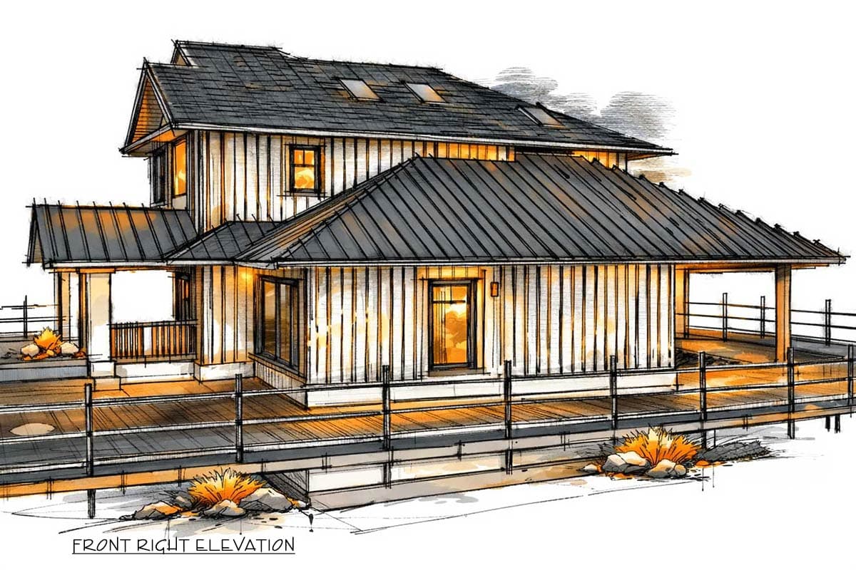 Plan 147062RML: Spacious Modern Farmhouse House Plan with 3 Beds Den and 2 Car Garage - Image #11 - Craftsman, Farmhouse, Modern Farmhouse, New American