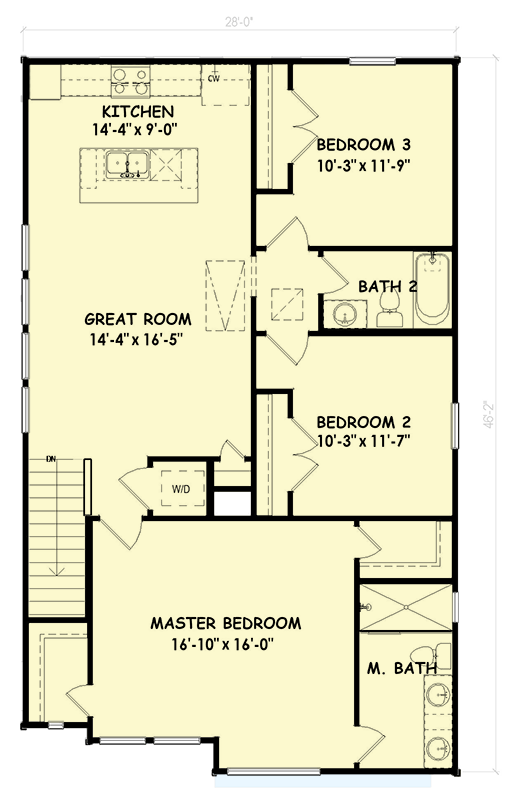 Plan 100368GHR: Contemporary Triplex House Plan with 5 Bedrooms and Modern Design - Floor Plan - 2nd Floor - Contemporary, Modern, Scandinavian