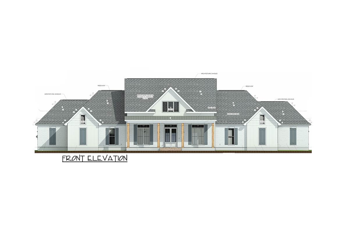 Plan 185028PHD: Modern Farmhouse House Plan with 4 Bedrooms Game Room and Outdoor Living - Image #33 - Farmhouse, Louisiana-Style, Modern Farmhouse, New American, Traditional