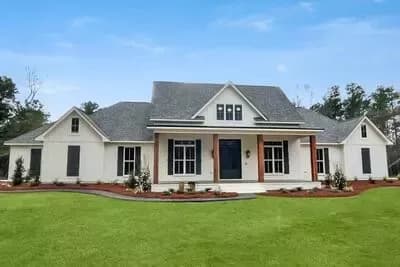 Modern Farmhouse House Plan with 4 Bedrooms Game Room and Outdoor Living