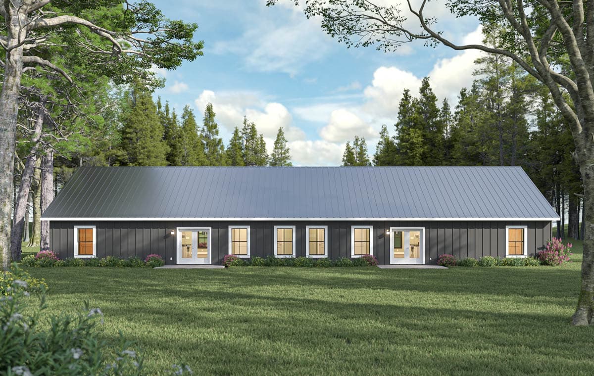 Plan 25077DH: Ranch Style Duplex House Plan with Six Bedrooms and Twin Garages - Image #6 - Country, Ranch, Southern, Traditional