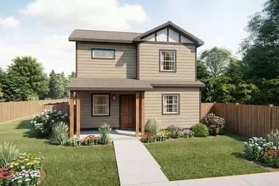 Efficient Traditional House Plan with 2 Bedrooms and Main Level Primary Suite