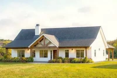 Charming Modern Farmhouse House Plan with Vaulted Great Room and Split Bedrooms
