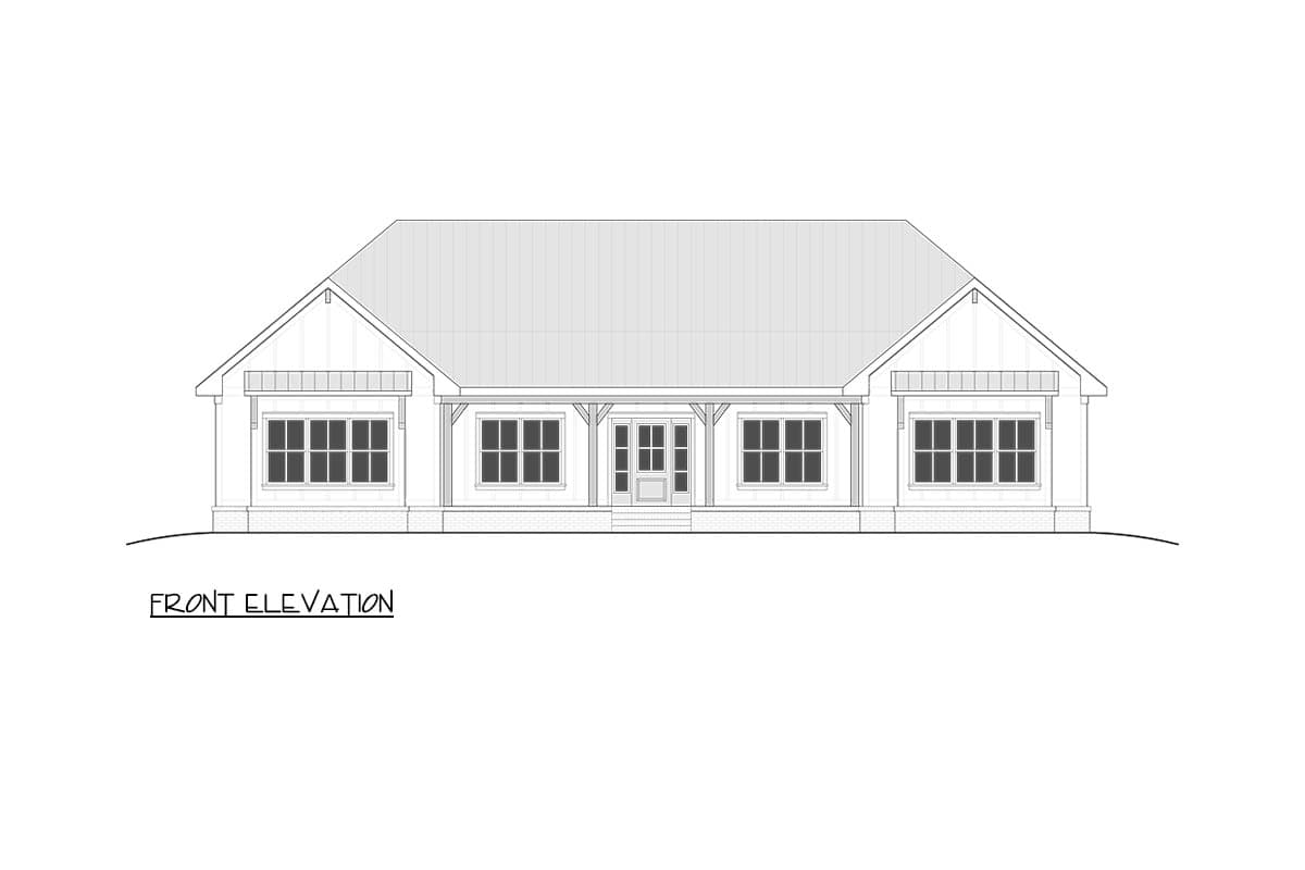 Plan 810059RBT: Spacious Modern Farmhouse Ranch House Plan with Split Bedrooms and 2-Car Garage - Image #3 - Country, Modern Farmhouse, New American, Ranch, Traditional