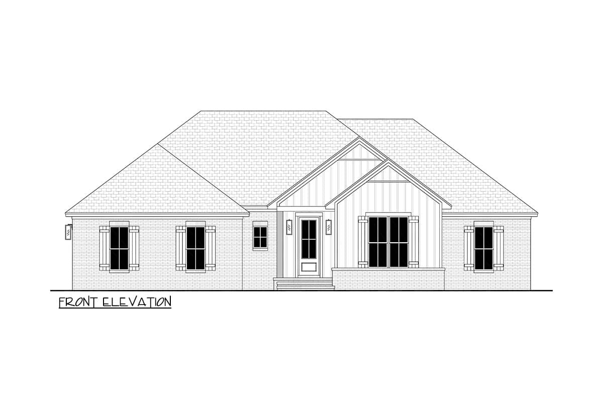 Plan 52034HZ: Traditional Ranch Farmhouse House Plan with Split Bedrooms and Open Living - Image #7 - Country, Farmhouse, Traditional