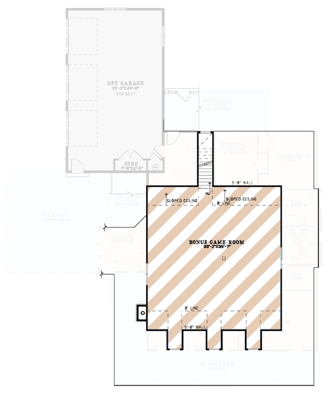Plan 70952MK: Cottage Bungalow House Plan with 3 Beds and Wrap Around Porch - Floor Plan - Optionally Finished Bonus Room - Bungalow, Cottage, Farmhouse