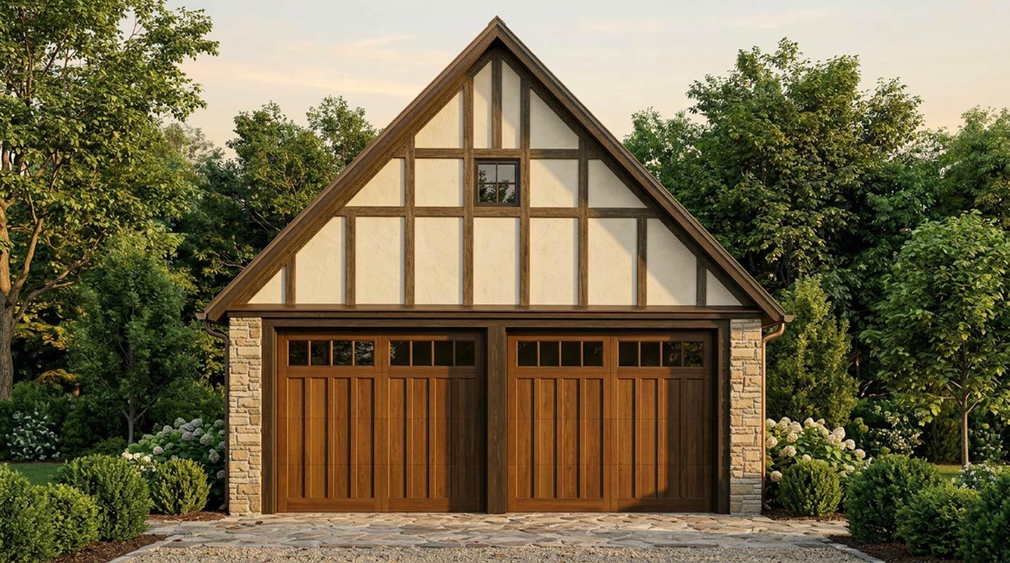 Plan 70960MK: Two Bedroom Tudor Cottage Plan with Arched Stone Entry and Garage Options - Image #5 - Cottage, Tudor