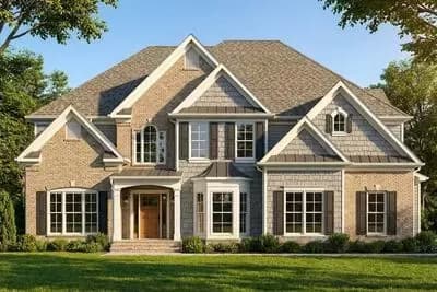 Elegant Georgian House Plan Featuring Five Bedrooms and Three Car Garage