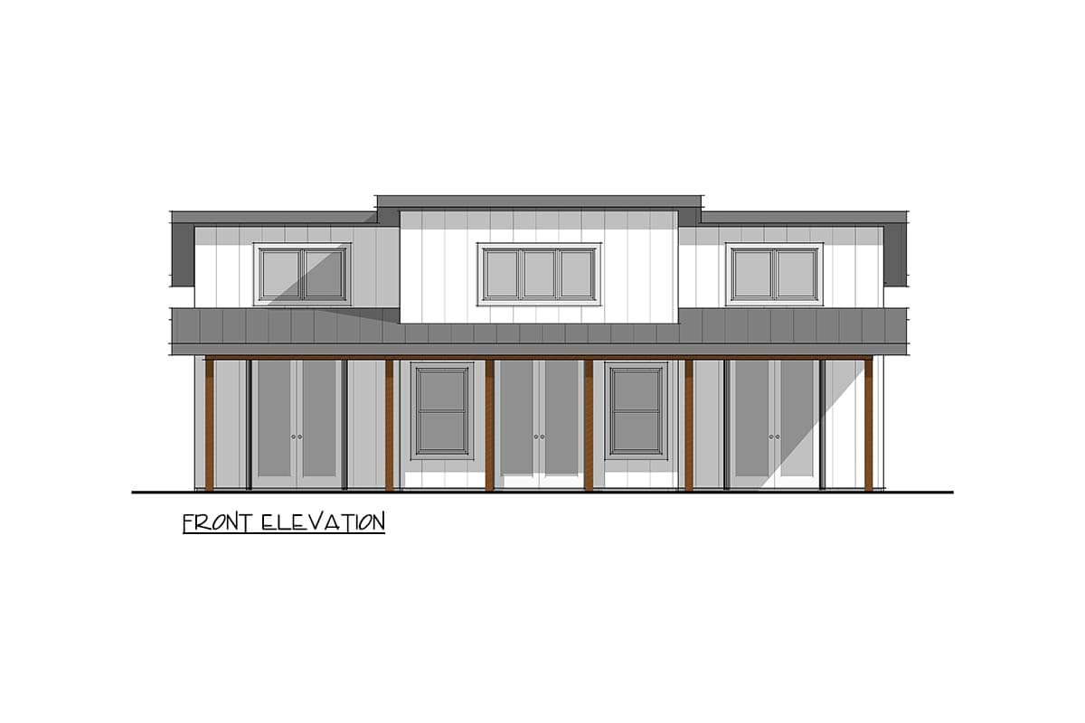 Plan 405112FDC: Modern Two Bedroom Contemporary House Plan with Expansive Front Porch - Image #4 - Contemporary, Modern
