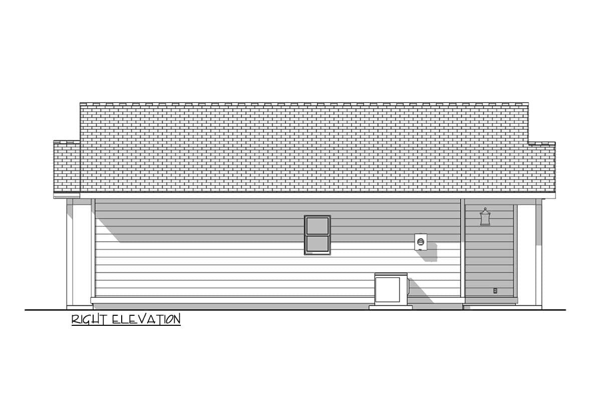 Plan 180025VNW: Compact Traditional ADU House Plan with 1 Bed and Covered Patios - Image #8 - Traditional