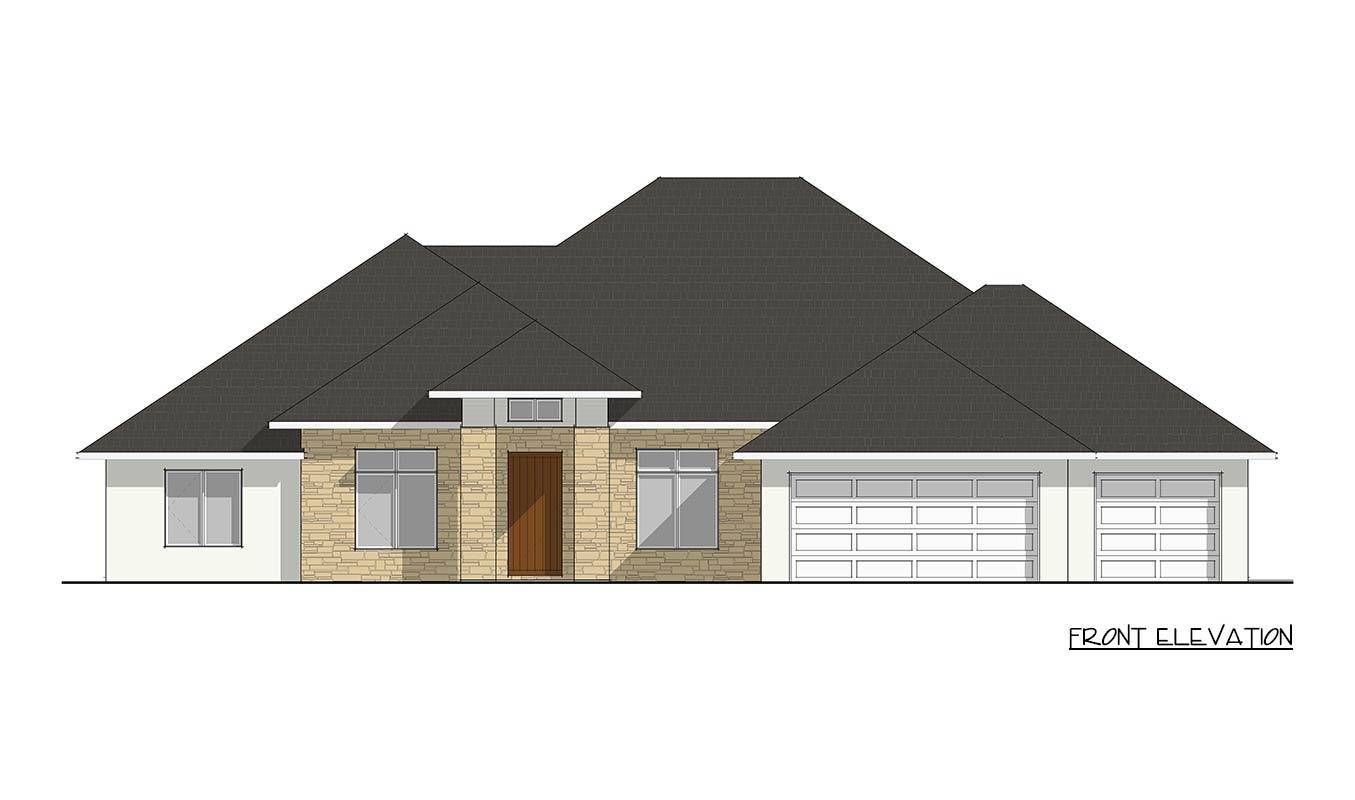 Plan 405116FDC: French Country Ranch House Plan with Open Flow and Library - Image #21 - European, French Country, Ranch
