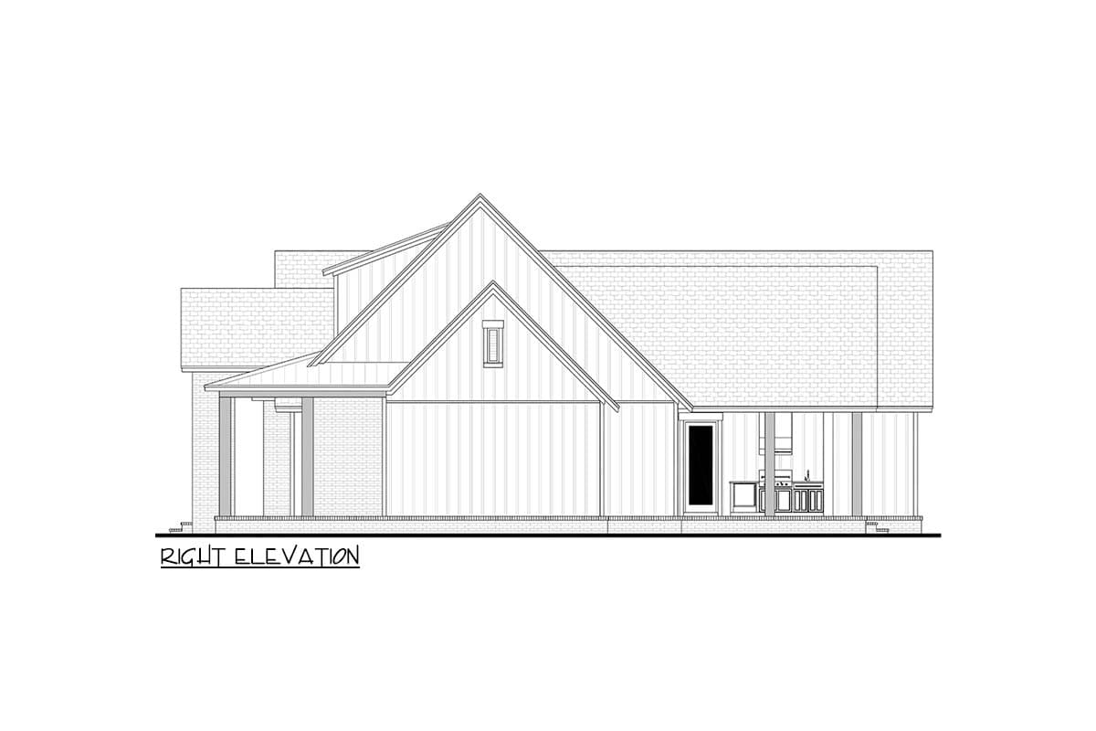 Plan 52035HZ: Spacious Modern Farmhouse House Plan with 3 Bedrooms and Outdoor Kitchen - Image #9 - Modern Farmhouse, Southern, Traditional, Transitional